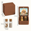 Personalised Wooden Dog Memorial Keepsake Box with 2 Glass Vials for Ashes & Fur Storage - Persnalised with Photo, Name, Dates &