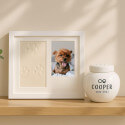 Paw Print Clay & Photo Frame Kit – Wooden Dog Memorial Picture Frame for Indoor Display
