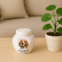 Personalised Ceramic Dog Urn with Photo – Pet Cremation Urn for Ashes with Name, Dates & Heart Tribute