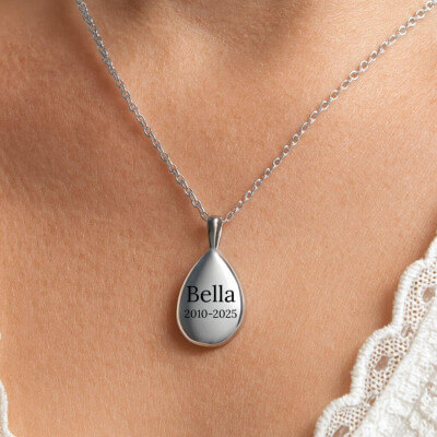 Personalised Dog Memorial Teardrop Urn Necklace... Personalised Dog Memorial Teardrop Urn Necklace...