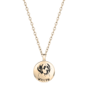 Personalised Dog Memorial Round Urn Necklace – Engraved Pet Picture-to-drawing Ashes Keepsake with Name