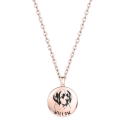 Personalised Dog Memorial Round Urn Necklace – Engraved Pet Picture-to-drawing Ashes Keepsake with Name