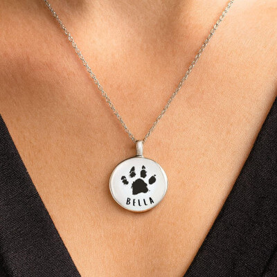 Personalised Dog Memorial Round Urn Necklace –... Personalised Dog Memorial Round Urn Necklace –...