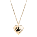 Personalised Dog Memorial Heart Urn Necklace – Engraved Pet Paw Print Ashes Keepsake with Name