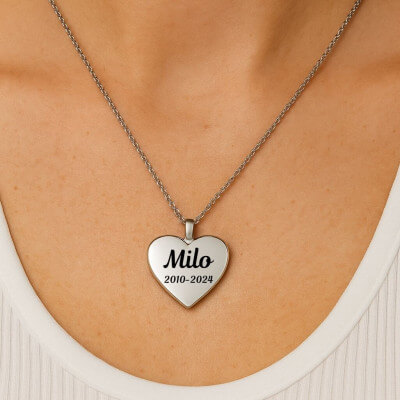 Personalised Dog Memorial Heart Urn Necklace –... Personalised Dog Memorial Heart Urn Necklace –...