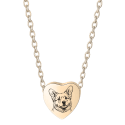 Personalised Dog Memorial Heart Urn Necklace with Slide-Through Chain – Engraved Pet Picture-to-drawing Ashes Keepsake