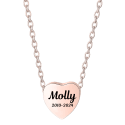 Personalised Dog Memorial Heart Urn Necklace with Slide-Through Chain – Engraved Pet Ashes Keepsake with Name & Dates