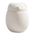 Personalised Ceramic Dog Urn with Sleeping Pet Lid – Pet Cremation Urn for Ashes with Name & Dates