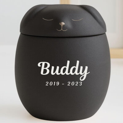 Personalised Ceramic Dog Urn with Sleeping Pet... Personalised Ceramic Dog Urn with Sleeping Pet...