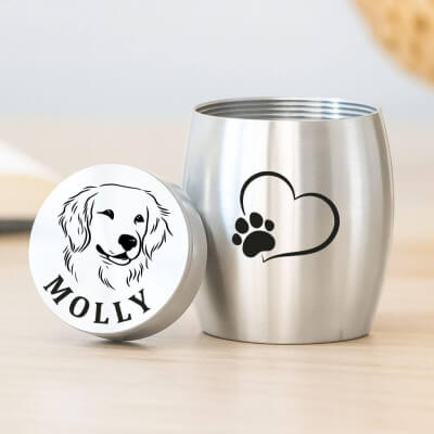 Personalised Dog Urn with Engraved Photo... Personalised Dog Urn with Engraved Photo...