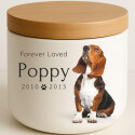 Personalised Ceramic Dog Urn with Photo – Pet Cremation Urn for Ashes with Name, Dates & Tribute