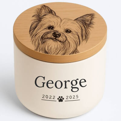 Personalised Ceramic Dog Urn with Engraved... Personalised Ceramic Dog Urn with Engraved...
