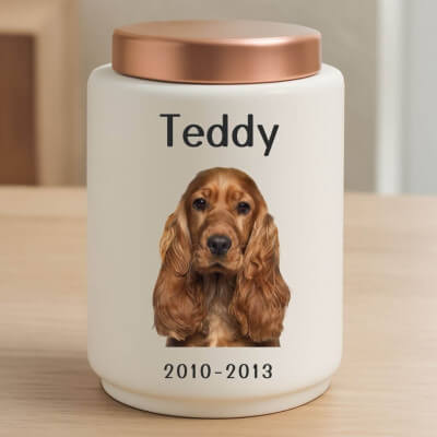 Personalised Ceramic Dog Urn with Photo – Pet... Personalised Ceramic Dog Urn with Photo – Pet...