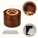 Personalised Wooden Dog Urn with Aluminium Plate  – Pet  Memorial Urn with Engraved Name & Dates