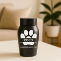 Personalised Dog Urn with Name & Dates in a Paw Print Design  – Pet Memorial Stainless Steel Urn