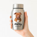 Personalised Dog Urn with Photo – Stainless Steel Memorial Urn with Name & Dates