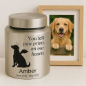 Personalised Dog Urn with Angel Pup Design – Stainless Steel Memorial Urn  with Name, Dates & Special Tribute