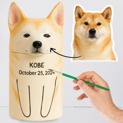 Personalised Handmade Ceramic Dog Urn by Breed... Personalised Handmade Ceramic Dog Urn by Breed...