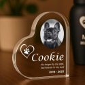 Personalised Dog Memorial Photo Gift –  Heart-Shaped Pet Memorial Acrylic Plaque with Engraved Name, Dates & Tribute