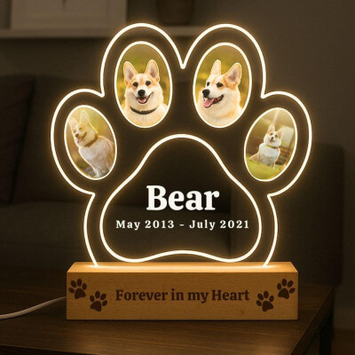 Personalised Dog Memorial Light with Four... Personalised Dog Memorial Light with Four...