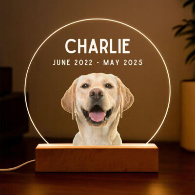 Personalised Dog Memorial Light with Photo –... Personalised Dog Memorial Light with Photo –...