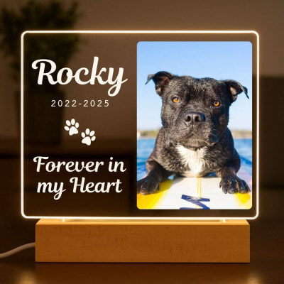Personalised Dog Memorial Light with Photo –... Personalised Dog Memorial Light with Photo –...