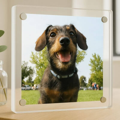 Acrylic Dog Memorial Frame – Square Custom Pet... Acrylic Dog Memorial Frame – Square Custom Pet...