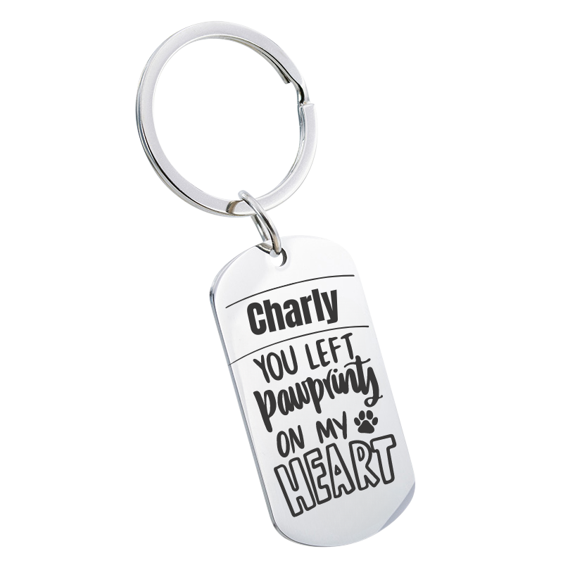 Personalised Pet Memorial Photo Engraved Keyring