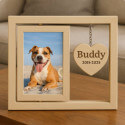Personalised Wooden Dog Memorial Photo Frame – 360° Rotating Engraved Pet Tribute with Name & Dates