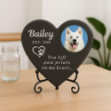 Personalised Heart Slate Dog Memorial Plaque – Pet Memorial Gift with Photo, Engraved Name, Dates & Tribute