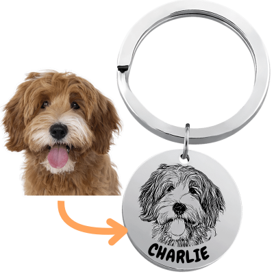 Personalized Pet Photo Circle Keyring—Add Your...