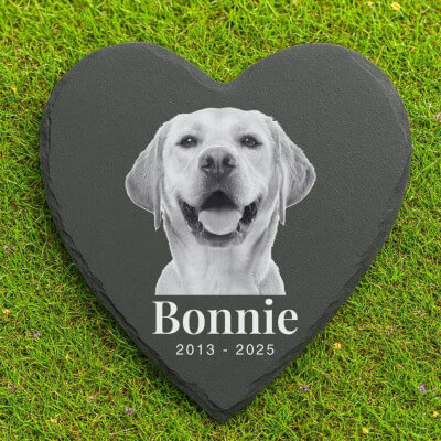 Personalised Heart Dog Grave Marker with Photo... Personalised Heart Dog Grave Marker with Photo...