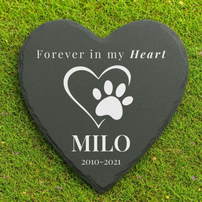 Personalised Heart Dog Grave Marker – Slate Pet... Personalised Heart Dog Grave Marker – Slate Pet...