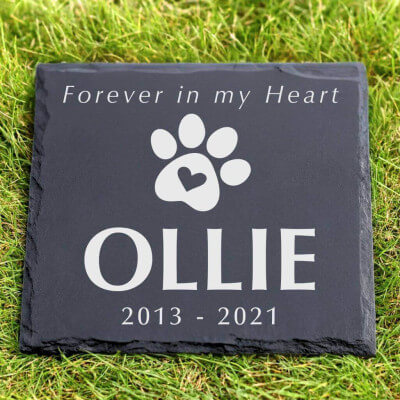 Personalised Square Dog Grave Marker – Slate... Personalised Square Dog Grave Marker – Slate...