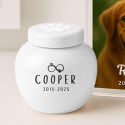 Personalised Ceramic Dog Urn – Pet Cremation Urn for Ashes with Name, Dates & Eternal Love Design