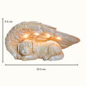Angel Dog Memorial Stone with Solar LED Light – Weatherproof Resin Grave Marker for Dogs, Thoughtful Garden Tribute & Memorial Gift