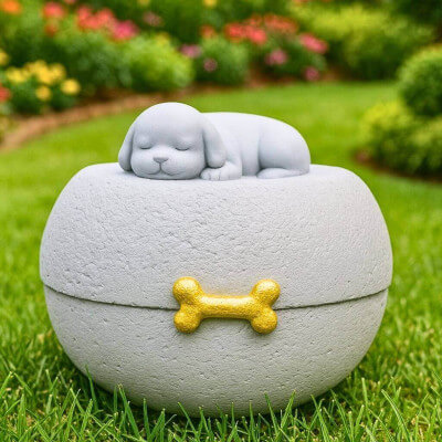Outdoor Resin Dog Urn – Pet Cremation Urn for... Outdoor Resin Dog Urn – Pet Cremation Urn for...