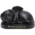 Black Sleeping Angel Dog Memorial Urn – Outdoor Resin Grave Marker & Pet Ashes Holder for Garden Display