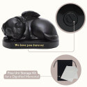 Black Sleeping Angel Dog Memorial Urn – Outdoor Resin Grave Marker & Pet Ashes Holder for Garden Display