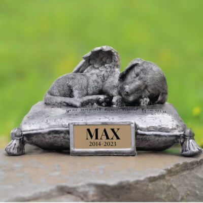 Sleeping Angel Dog Memorial Urn with Name &... Sleeping Angel Dog Memorial Urn with Name &...